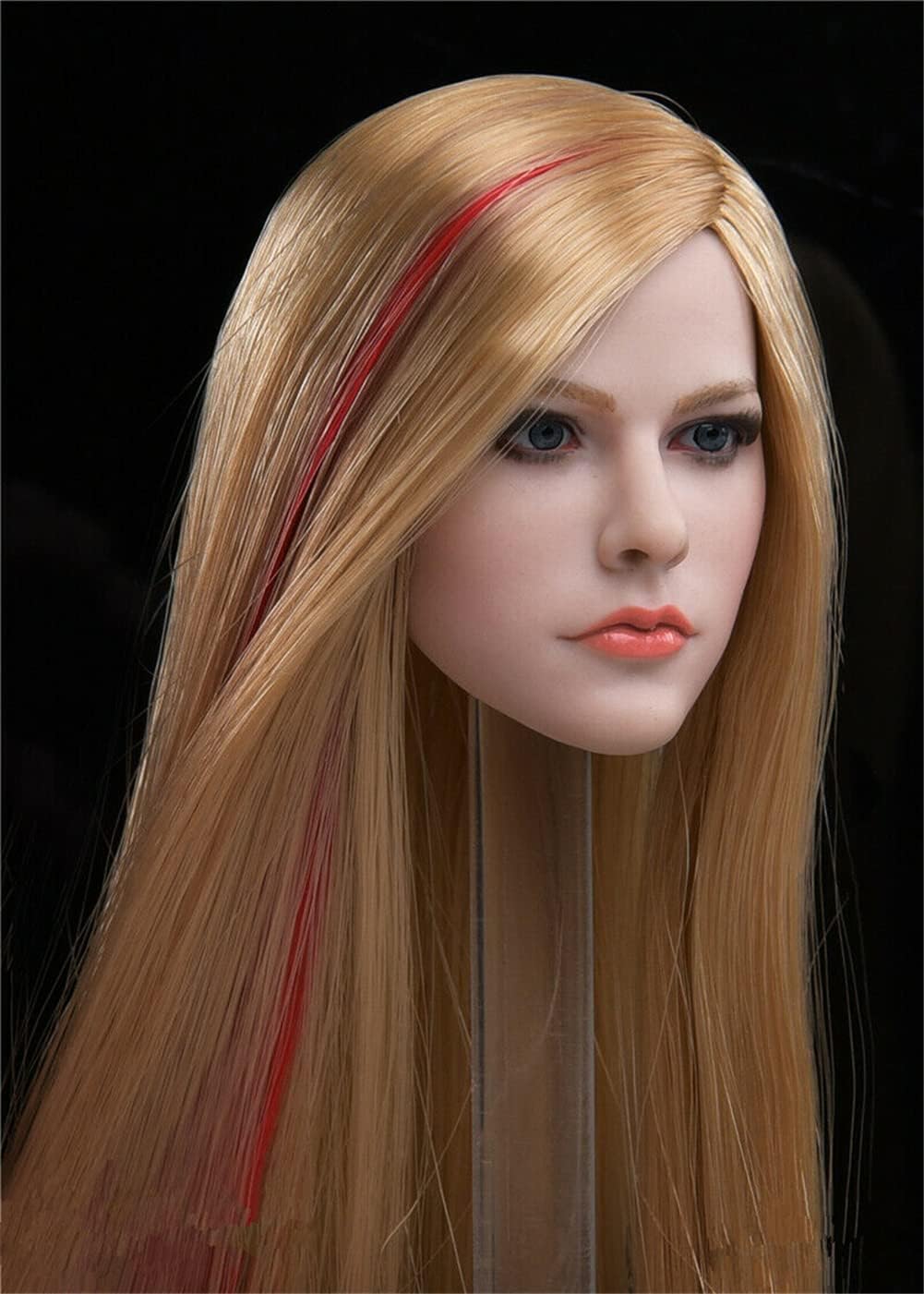 1/6 Scale Female Head Sculpt, European Girl Head Carved for 12inch Action Figure Body Doll Collection (Blonde Straight Hair)