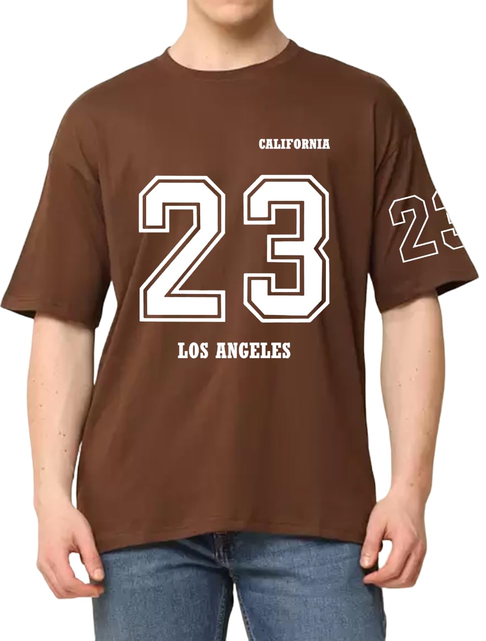 GenericTrendy Front and Back Fit Printed Round Neck T-Shirt for Men Print