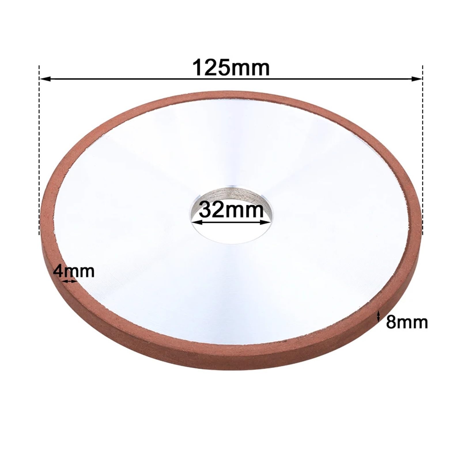 Dischi diamantati per smerigliatrice a tazza, 150-400# 125mm Mola abrasiva diamantata Disco abrasivo diamantato for acciaio legato Ceramica Vetro Giada Molatura Spessore 4-20mm(125x32x8x4mm 150 Grit)