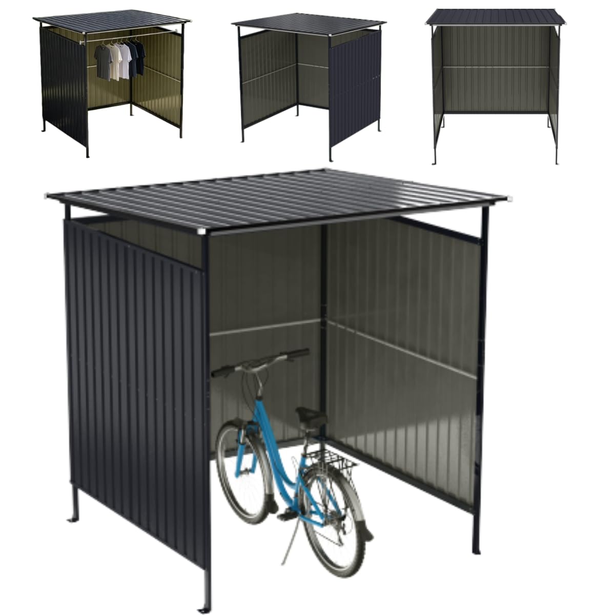 Amazon.co.jp: スチールサイクルハウス ガレージ カーポート 自転車