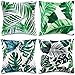Poduszka tropikalna roślina motyw bawełniana lniana rzut poduszki na poduszkę na podłogę do sofy wystrój domu samochodu, zestaw 4 (18x18 cal)