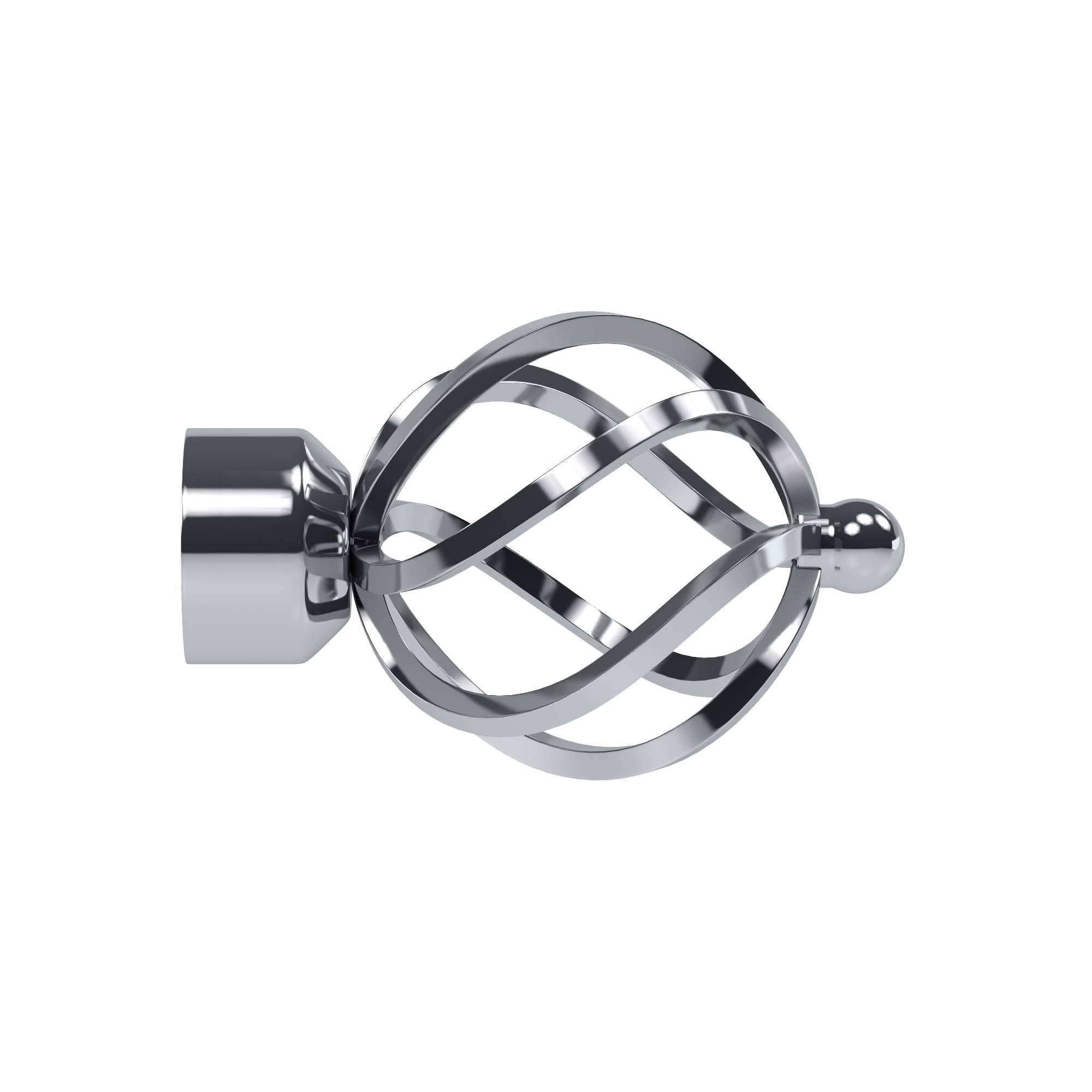 Speedy Poles Apart Cage Finial, Chrome, 28 mm, Pack of 2