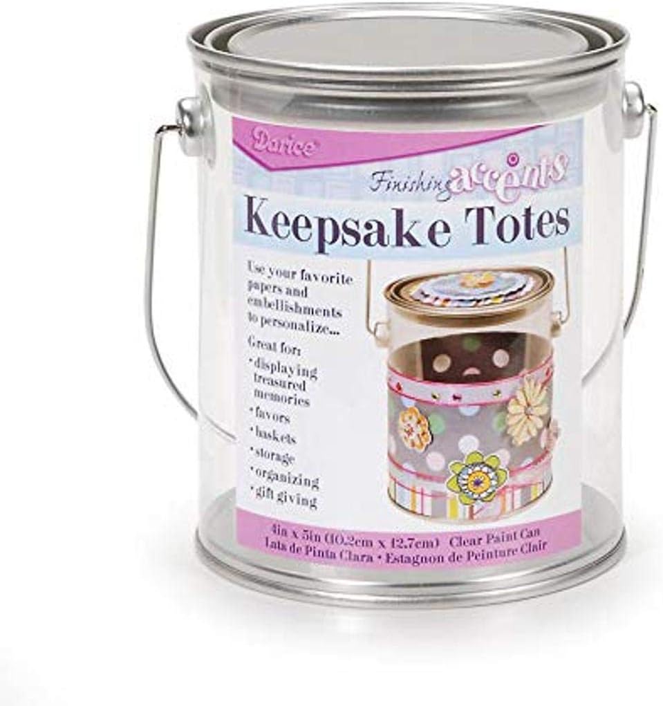 Darice See Thru Pail with Handle, 4-Inch by 5-Inch