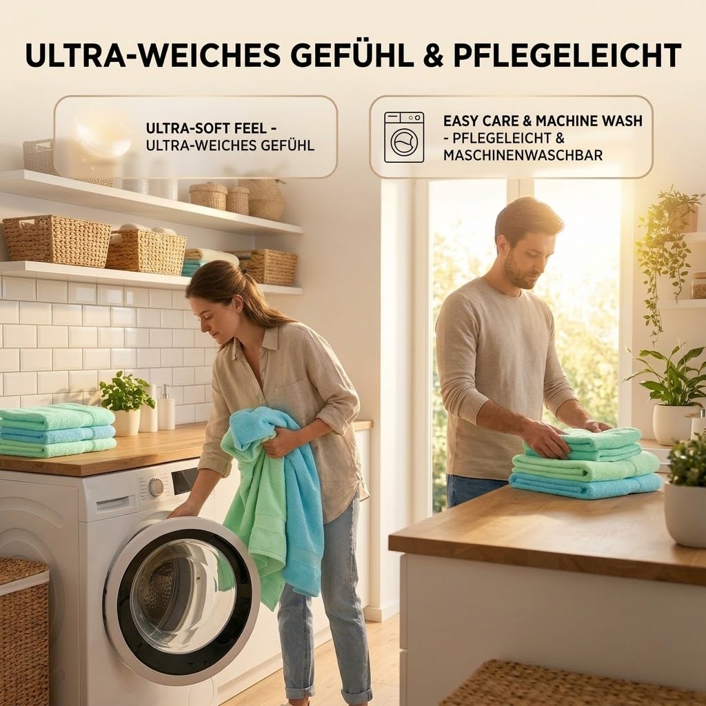 Betz 4 Stück Duschtücher Set Duschtuch Duschhandtuch Strandlaken Badetuch Palermo 100% Baumwolle Größe 70 x 140 cm Farbe grün und türkis