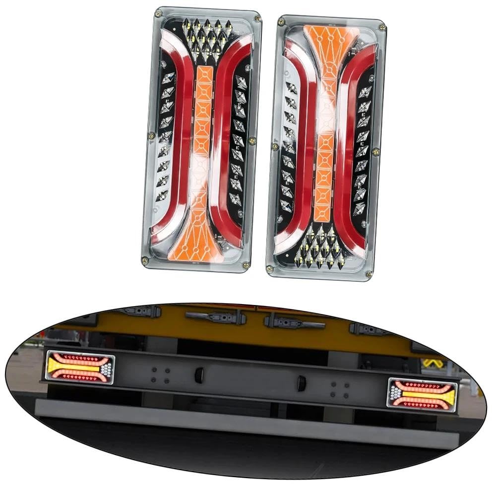 Genérico Indicador Intermitente Lateral 2 Luces Traseras Para Camión Luces De Marcha Luces De Freno LED Para Tractor UTE Autobús Furgoneta Remolque Camión Intermitentes intermitente
