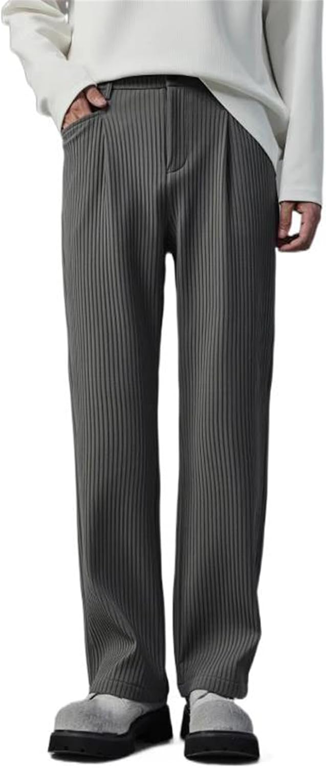 Men's Suit Pants Autumn Loose Straight Leg Business Casual Office Work Dress Pants for Men