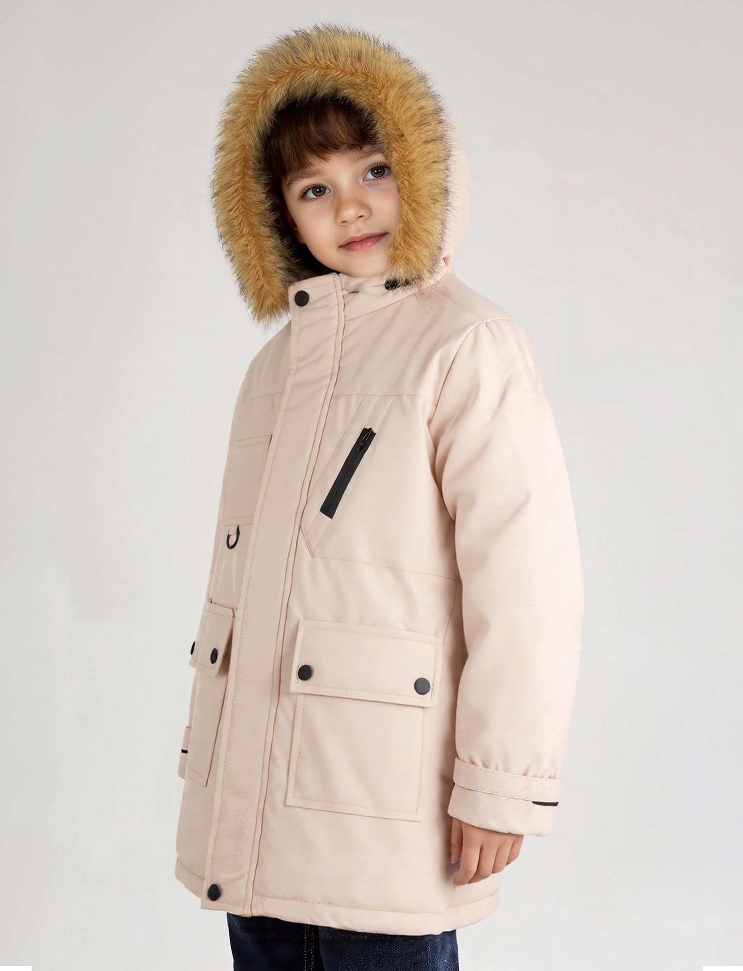 SEAUR Manteaux Enfant Garçon Parka d'hiver Automne Doudoune Chaud Veste Outdoor avec Capuche 5-14 ans