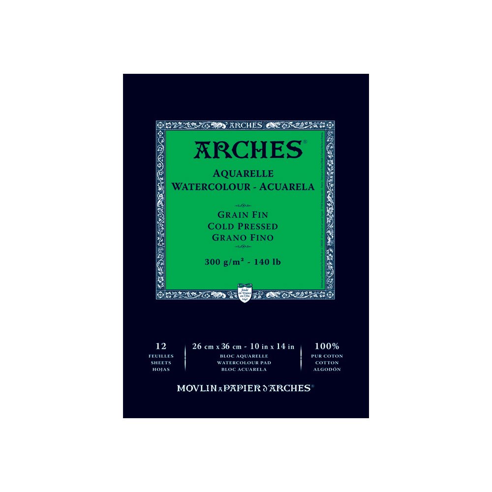 ARCHES 26 x 36 cm 300 gsm Cold Pressed Watercolour Pad