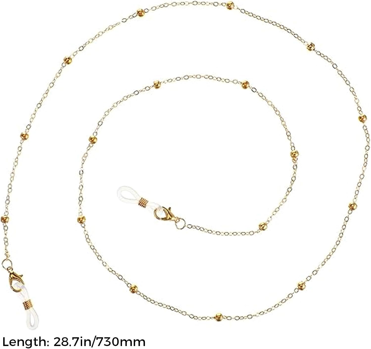 4 Pieces Metal Eyeglass Chains, Sunglasses, Reading Bead Eyeglass Chains, Women's and Men's Eyeglass Ropes (4 Colors)