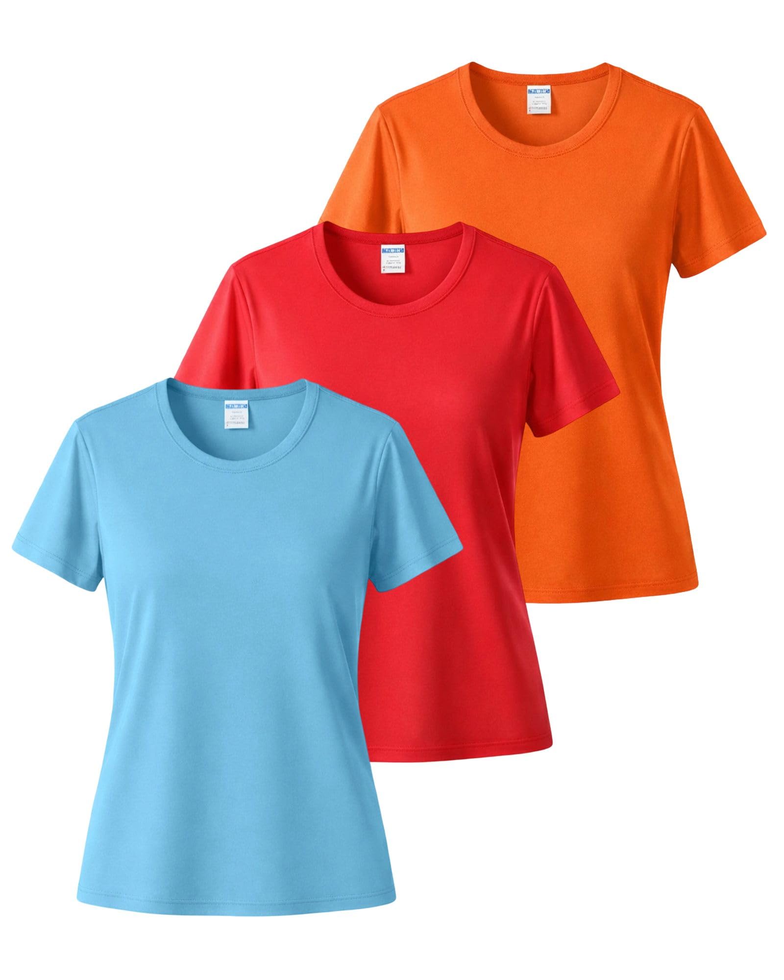 Paquete de 3 camisetas de entrenamiento para mujer con cuello redondo y secado rápido — view 9