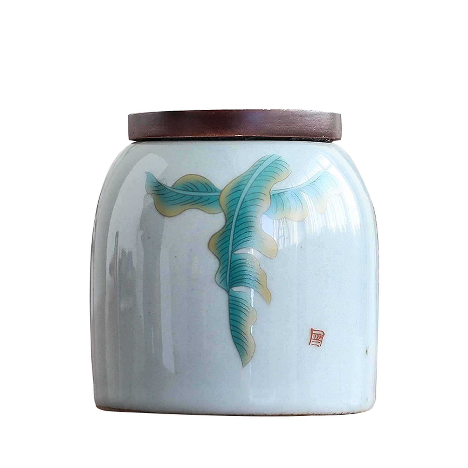 JFGCTYHXY Pet urns, Small Ceramic Cremation Urn Multicolor For Human Ashes Pet Sharing Memorial With Box(Leaf)