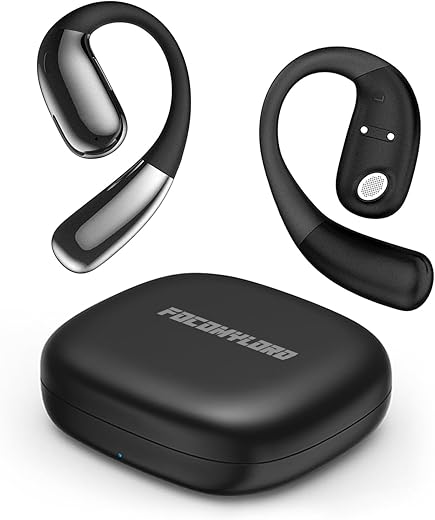 AI Translation Earbuds Open Ear Wireless Bluetooth Earbuds OWS Support 150 Languages Real Time Translation Sports Headsets IPX5 Waterproof for Travel Business Learning Meeting Black