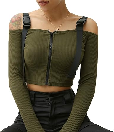 top manga larga con tiras