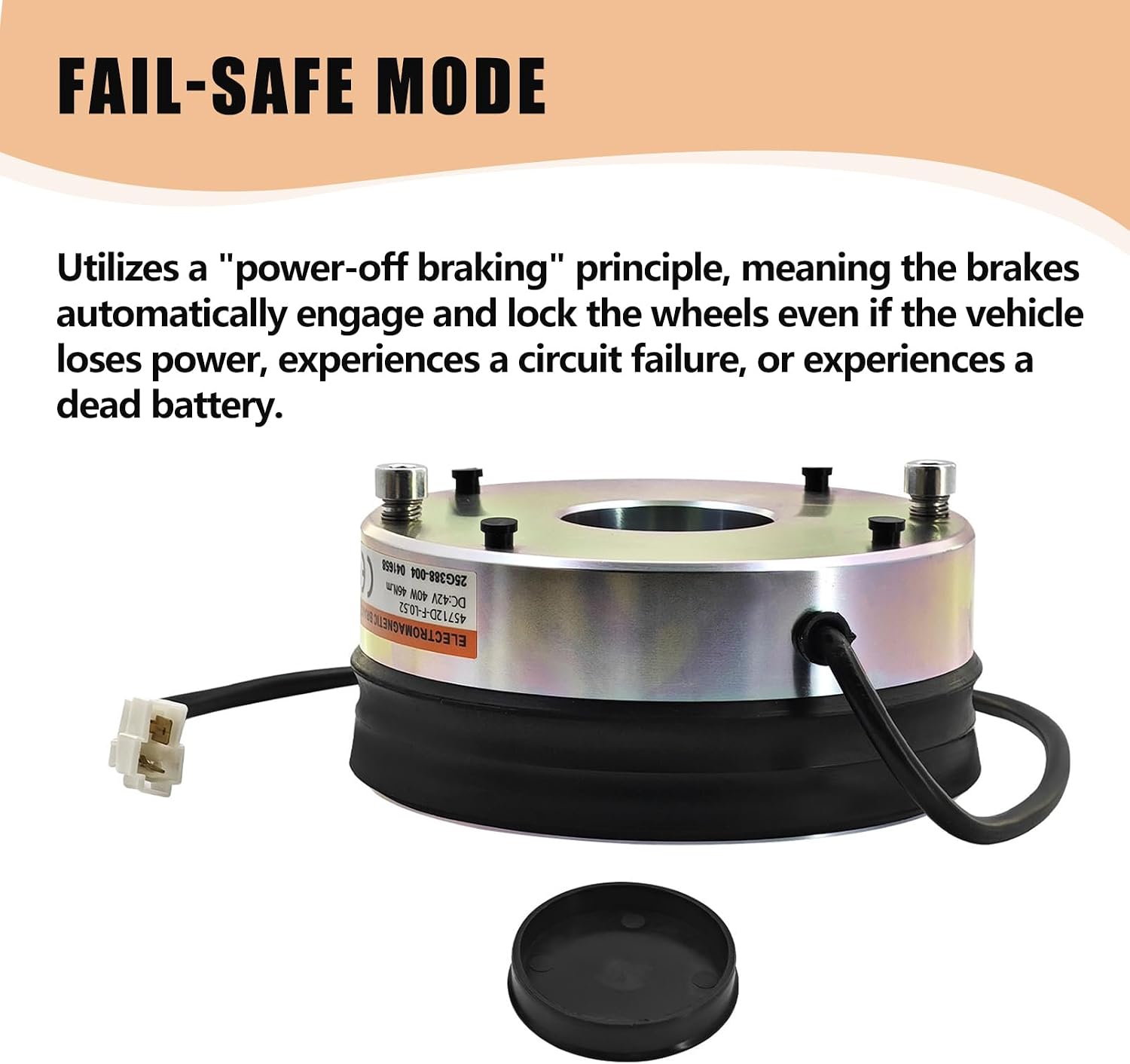 Golf Cart Motor Brake 12V 40W 45712D-F-L0.52 Motor Brake Fits for Icon for Advanced Ev Golf Cart i20, i20u, i20l, i40, i40l, i40f, i60, i60f, i60l, i80, Advent