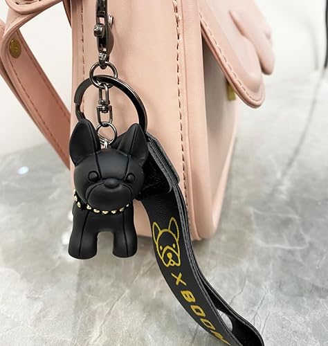 Miniatura 2 de Llavero Kawaii de Bulldog para mujeres y hombres, lindo llavero de bulldog francés para mochila