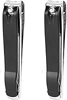 ICEYLI Large Nail Clippers Set: 2 Premium Stainless Steel Fingernail & Toenail Clippers with Sharp Curved Blades & Nail File