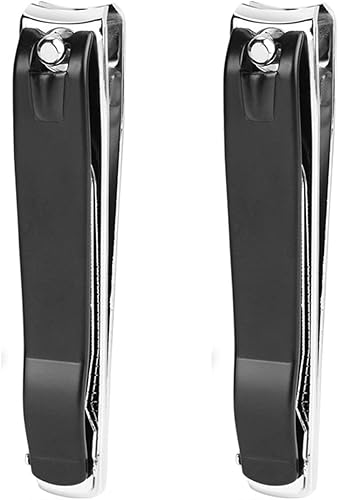 ICEYLI Juego de cortaúñas grande, 2 piezas de acero inoxidable de alta calidad, cortaúñas y uñas de los pies, hoja curvada con hoja afilada y