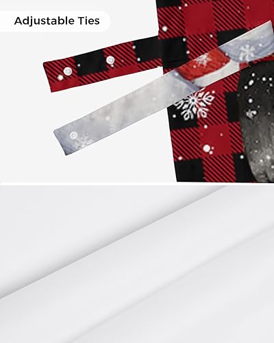 Miniatura 7 de Cenefas de Navidad con diseño de muñeco de nieve para ventanas, muñeco de nieve de Navidad, cardenal, rojo, negro, búfalo, a cuadros, bolsillo para