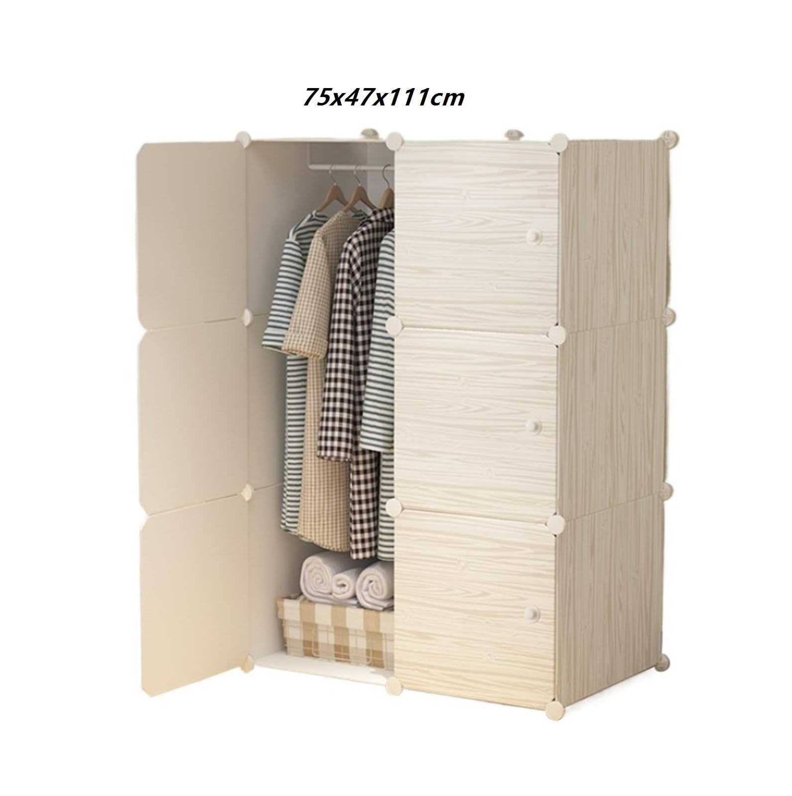 Wardrobe Closet Schrank Tragbarer Kleiderschrank, Kleiderschrank for Aufhängen Von Kleidung, Aufbewahrungsschrank, Einfacher Kleiderschrank Closet Aufbewahrungsschrank(75x47x111cm)