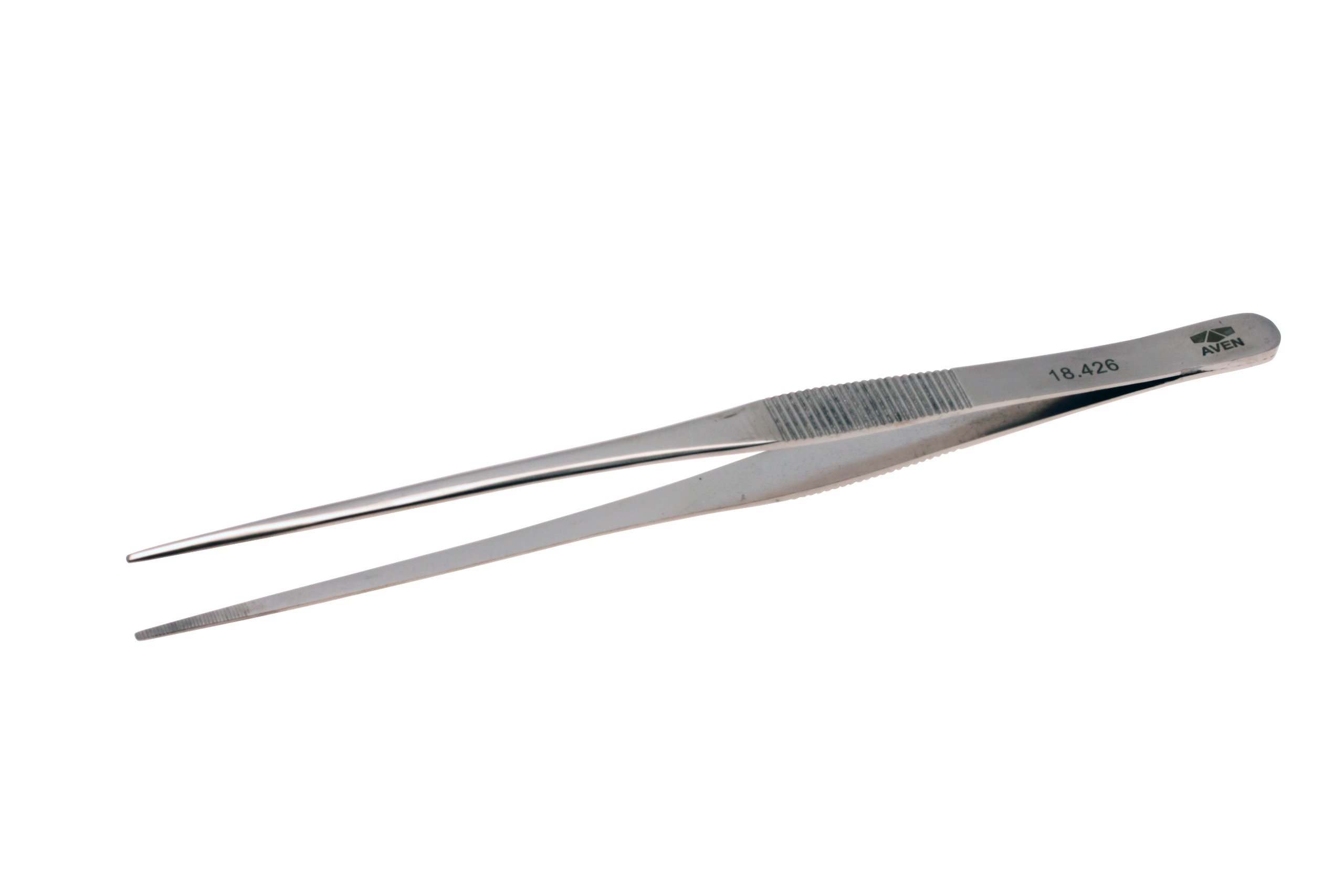 Aven 18426 Straight Utility General Purpose Tweezer, Stainless Steel, 7