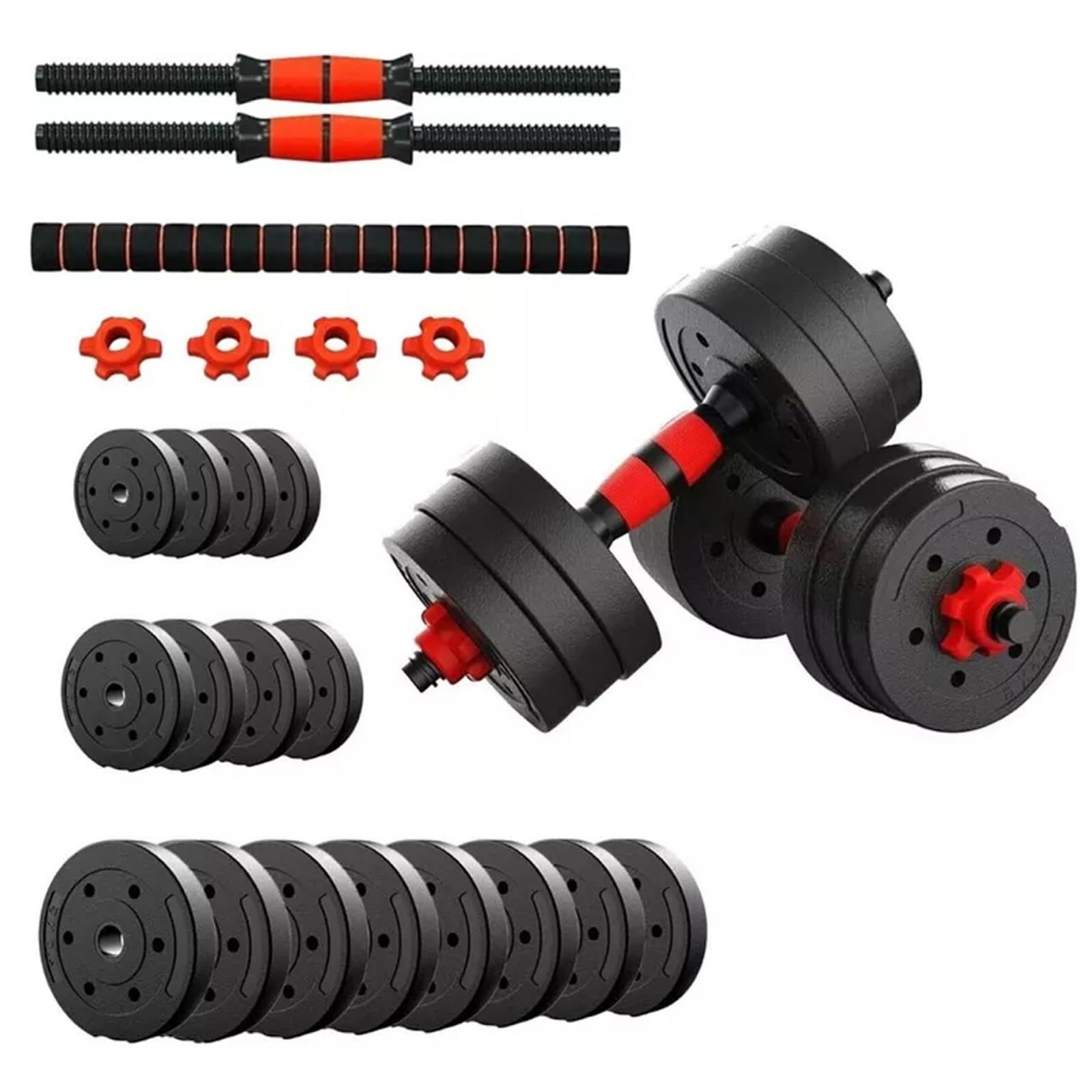 Adjustable Dumbbells Weight Lifting Dumbbell Barbell Push Bar Gym Weights + Connecting Rod | Bodybuilding Barbell Bench Press Exercise Fitness Training Home Gym Workout Dumbbells Set (20, Kilograms)
