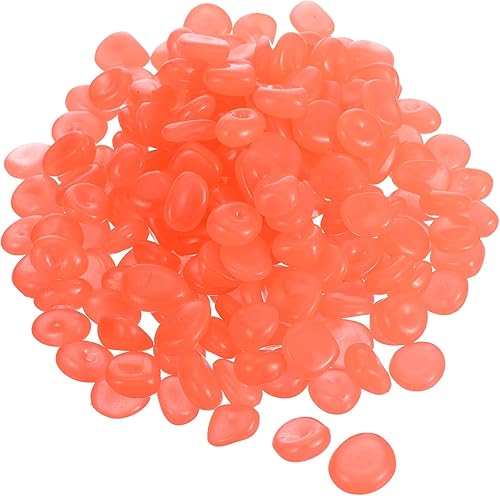 MECCANIXITY 200 piedras brillantes de 0.512-0.669 in brillantes para decoración en la oscuridad, piedras luminosas, decoración de bricolaje naranja