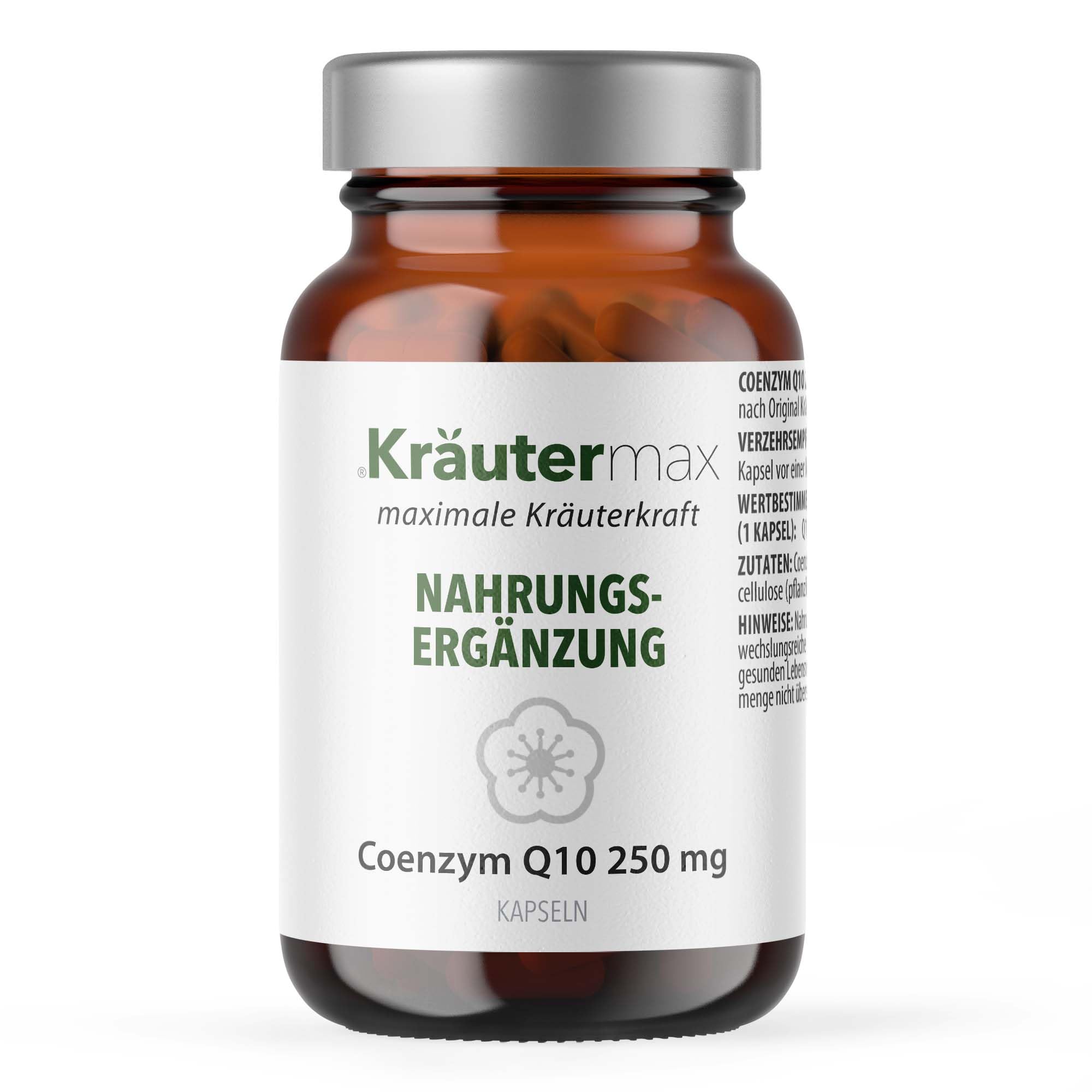 Coenzyme Q10 hautement dosée | Q10 capsules 250 mg | Ubiquinol naturel et végétalien produit avec des contrôles de qualité les plus stricts | 1 x 60 pièces