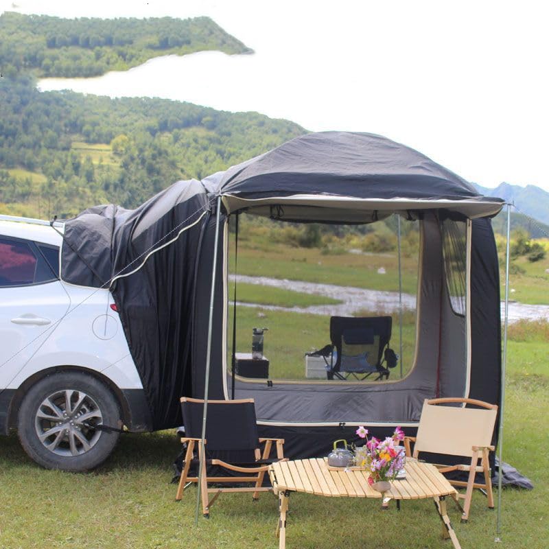 Outdoor Kofferraum Zelt für Skoda Superb (2015+), Auto Heckzelt Wasserdicht Auto Outdoor Camping Reisezelt Sonnensicher Regenfest Lange Reisen Zubehör,A/Brown Sport & Freizeit