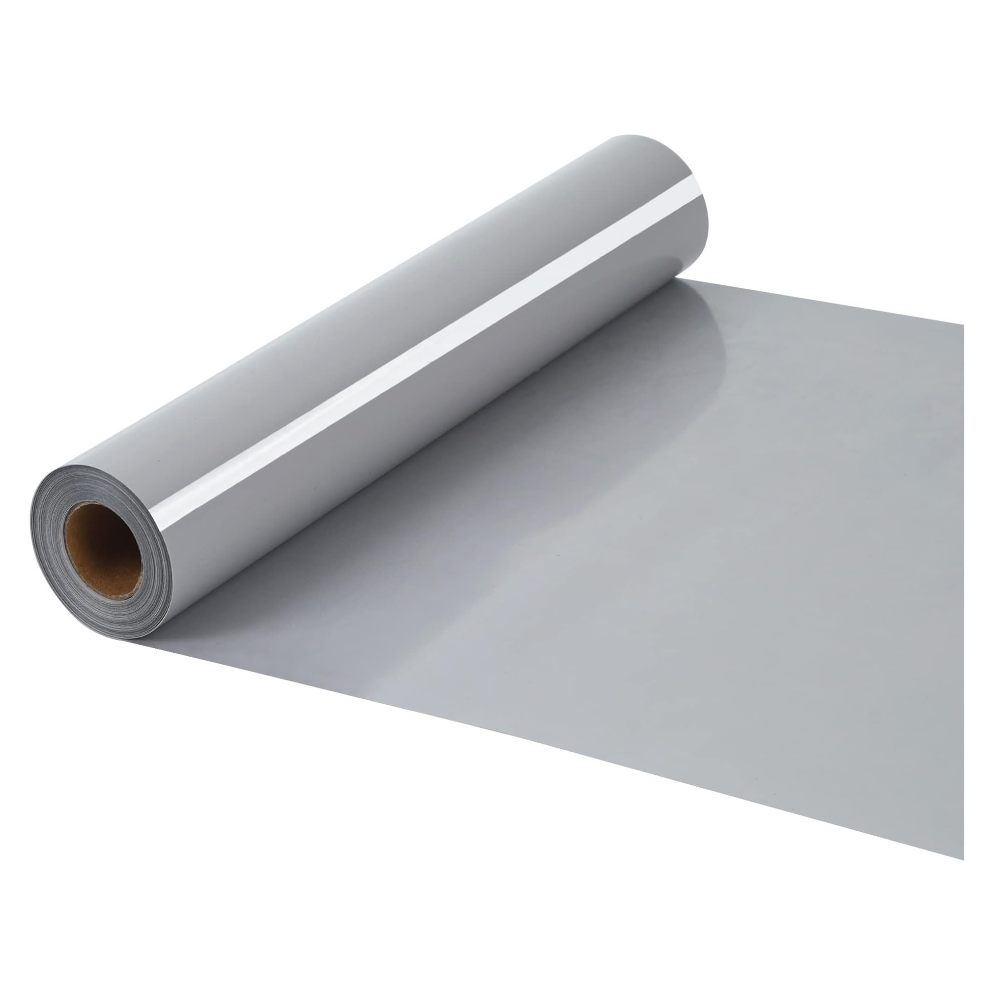 THE WHITE SHOP Grey Heat Transfer Vinyl Rolls 12 Inch by 12feet Roll Iron on DIY for T-Shirt Easy to Cut & Weed for Heat Vinyl Design Glossy (12Ft, Grey)