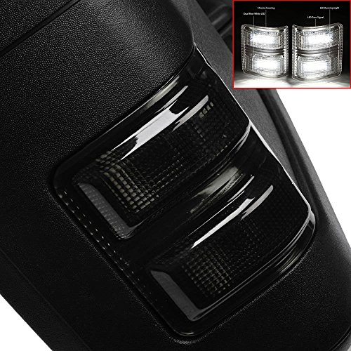 Restyling Factory Smoke Lens Mirror White LED Light Kit Set 1 Pair Replacement for Factory OE Towing Mirror Turn Signal Light for 2008-2016 Ford Super Duty F250+F350/F450/F550/F660