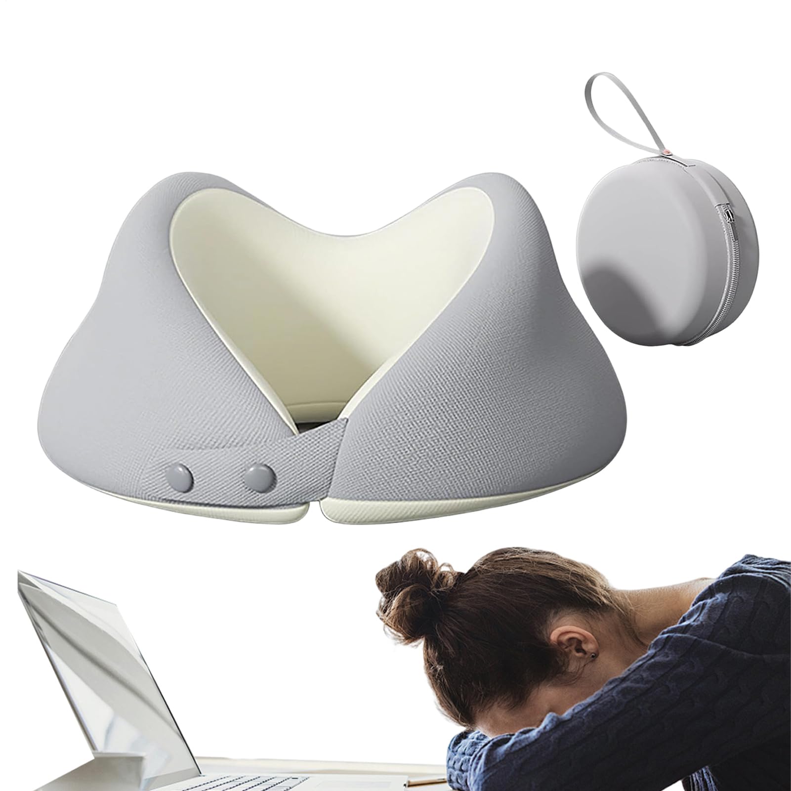 Oreiller de voyage cervical contre le mal de nuque pour dormir assis
