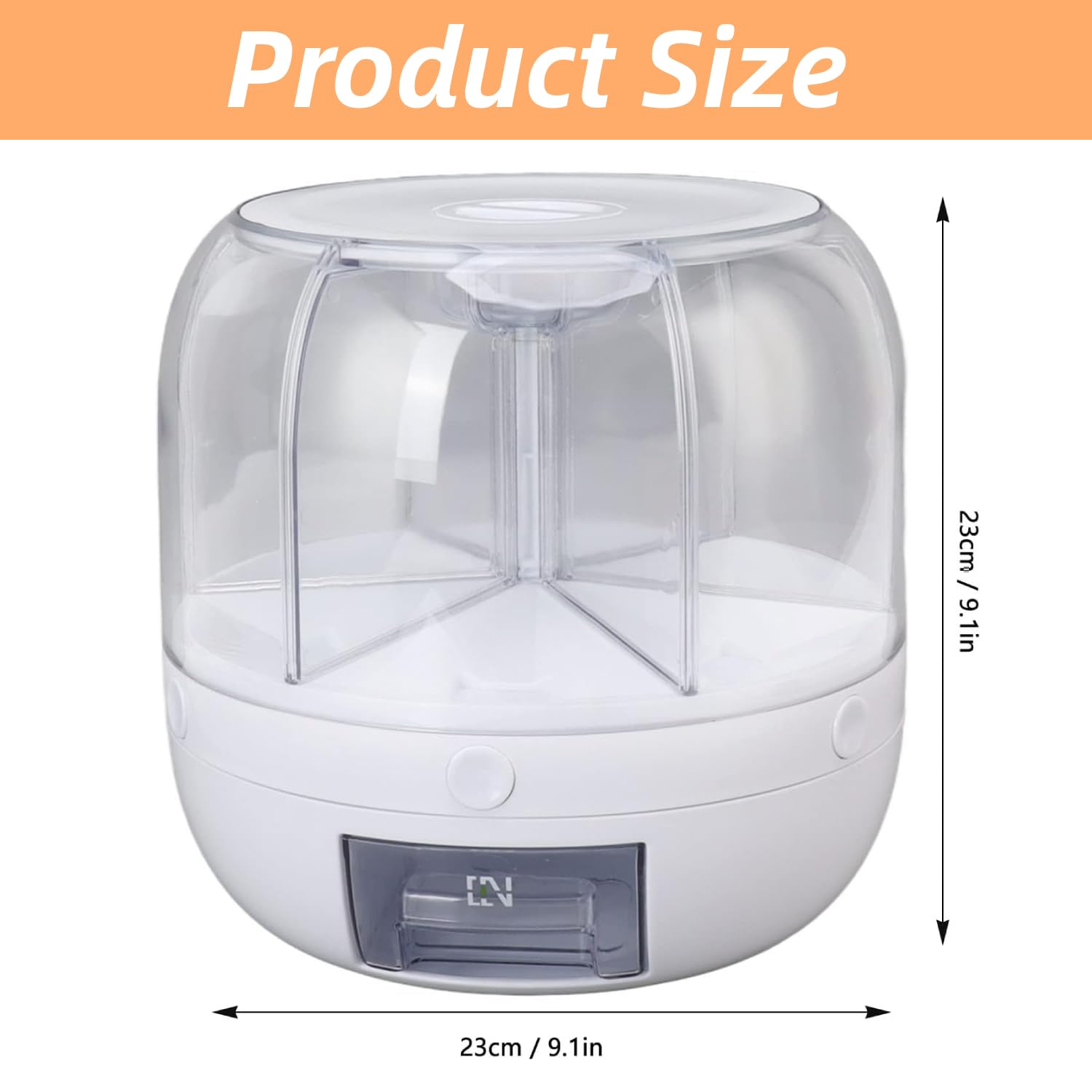 Distributeur De Céréales, Boîte De Stockage De Grains Rotative à 360 °, Distributeur De Riz, Conteneur De Grains à 6 Compartiments, Distributeur de rangement De Riz Pour Magasin De Cuisine