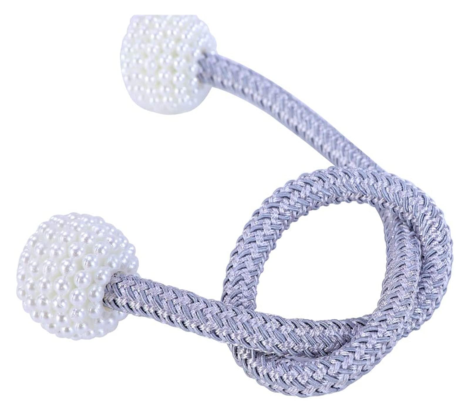 Vorhang-Raffhalter, 2 Stück Magnetische Vorhang-Raffhalter Gardinen-Clips Seil-Halterungen (Grau) (Color : Grey) (Grey)