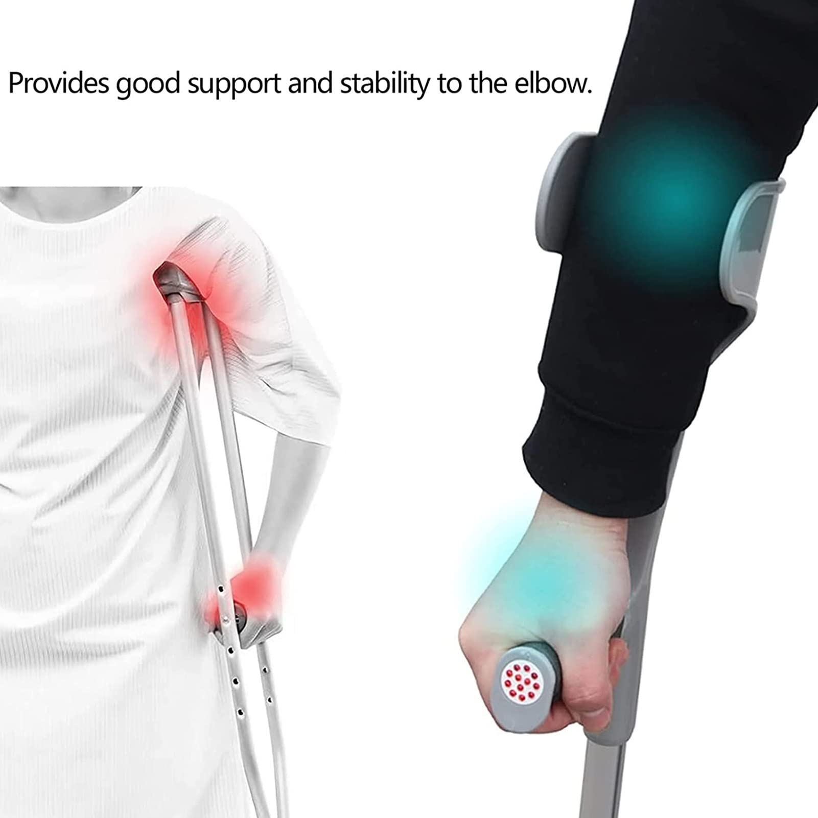1 par de Muletas Plegables de Aluminio para Antebrazo, Muletas Ergonómicas con Mango Cómodo, Bastón Ligero para Caminar (Color : Blue)