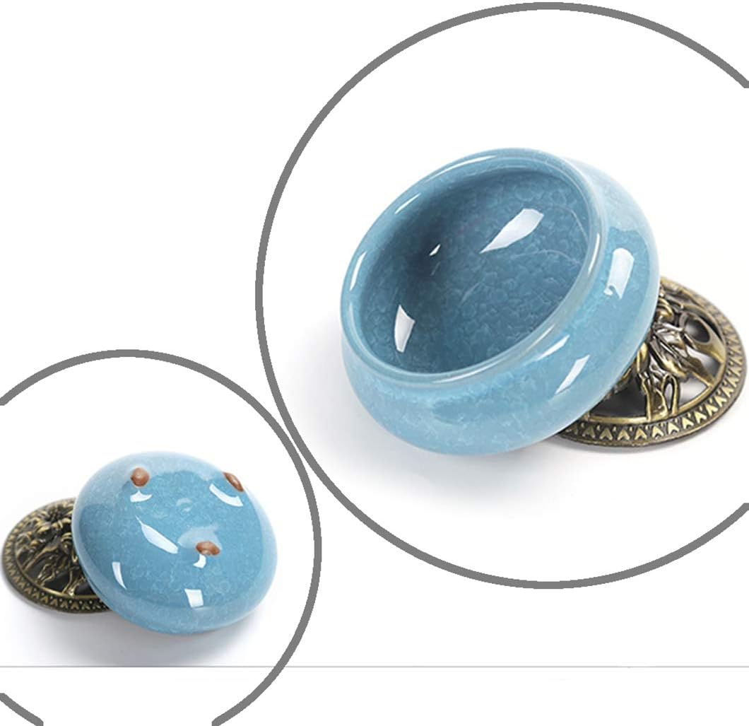 SYTH Aroma Diffuser Ceramic Incense Burner Incense Holders Handicraft Ice-Patterned Censer Aromatherapy Ornament Cones Heater for Home Office Yoga Decoration