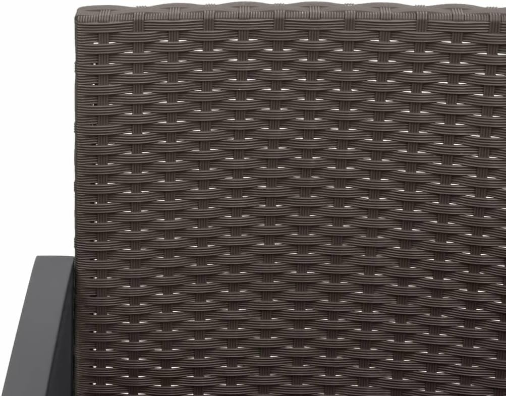 3-Seater Garden Bench Brown PP (Polypropylene) with Rattan Look,3Seater Garden Bench with Comfortable Cushions for Outdoor Use Patio Furniture