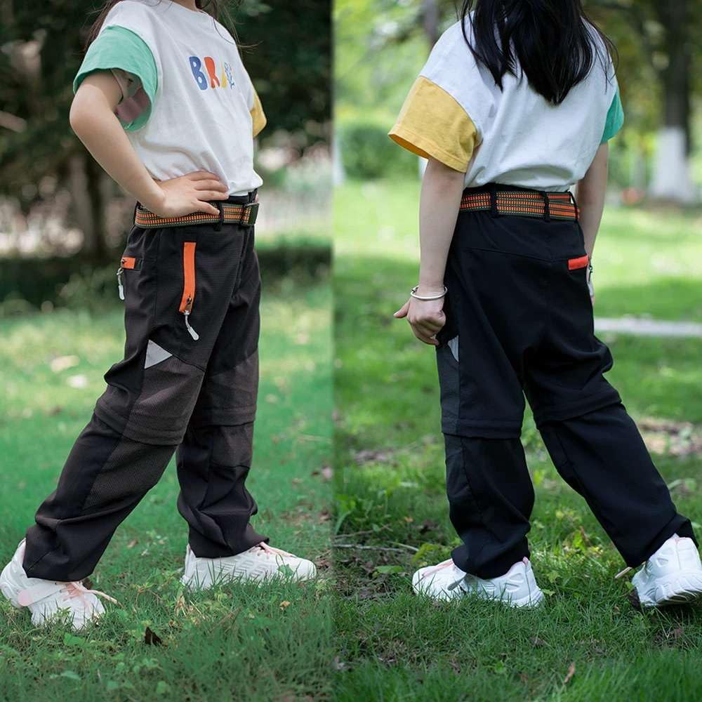 Echinodon Kinder 2-in-1 Outdoorhose Zip Off Hose Wasserabweisend Schnelltrocknend Jungen Mädchen Dünn Leicht Sommerhose Wanderhose Trekkinghose