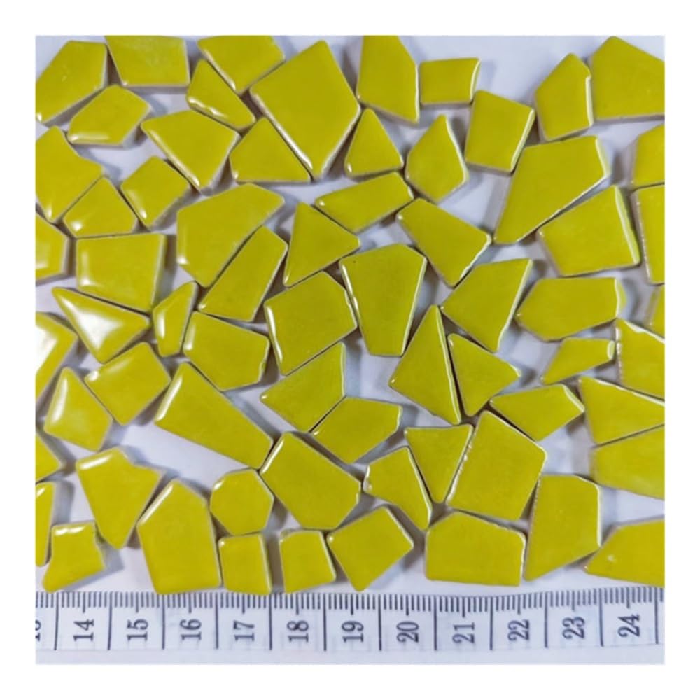 baldosas de mosaico de cristal, baldosas de mosaic Azulejos de mosaico de porcelana polígono de 510 g, 1-4 cm de longitud, 1~4 g/pc, azulejos de mosaico de 3,5 mm de espesor (color: 28, tamaño: 18 o