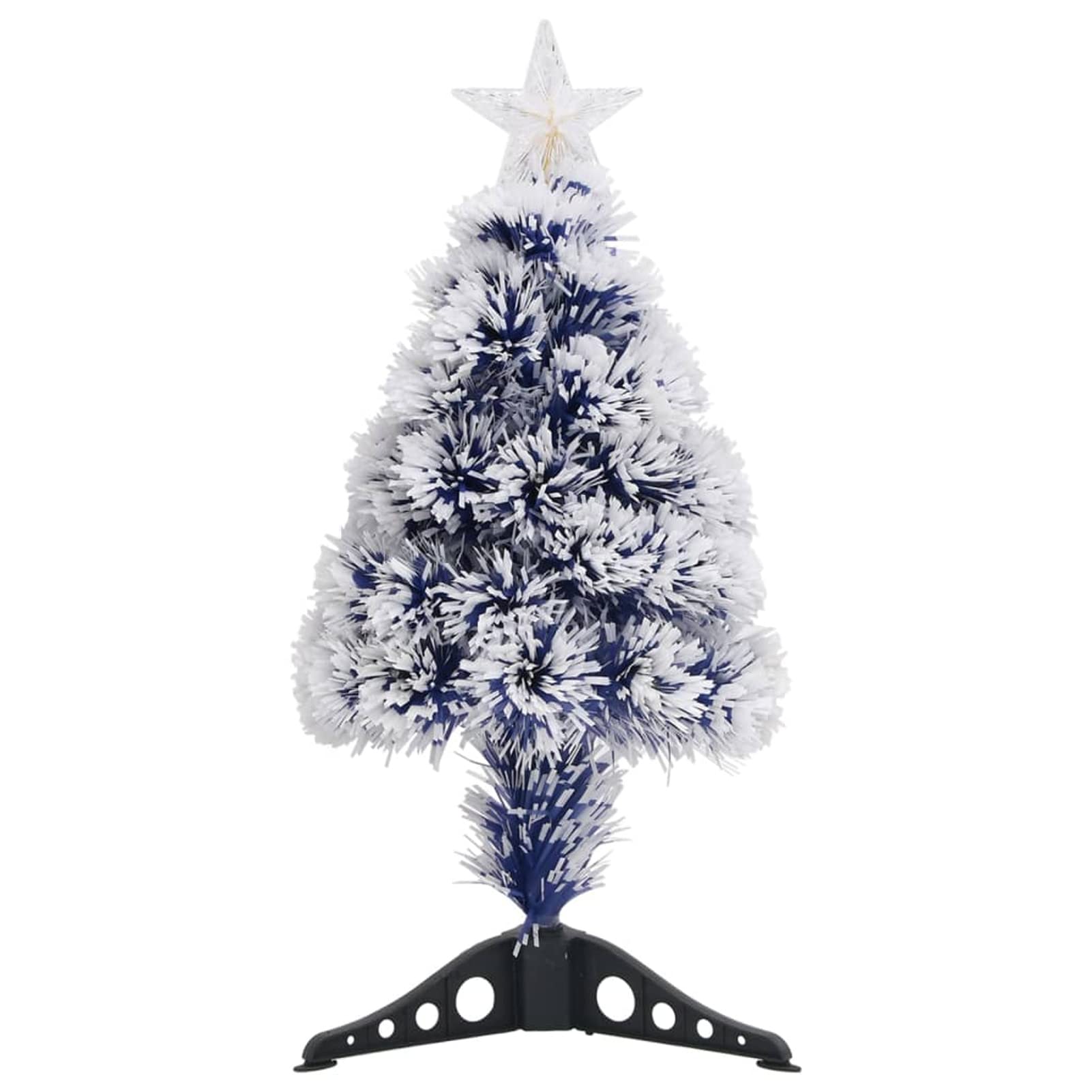 Chusui Árbol de Navidad Artificial LED Fibra óptica, Arbolitos De Navidad, Decoración Navideña, Christmas Tree, Arvore De Natal, Pino Navidad, Blanco Azul 64 cm