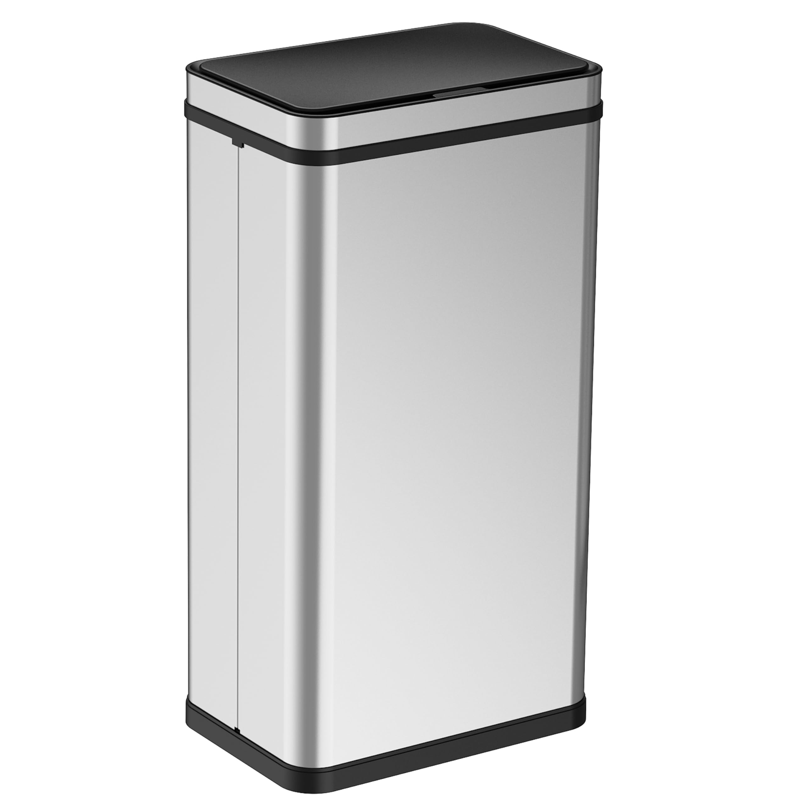 Ribelli Edelstahl Mülleimer 70 Liter - Abfalleimer mit Sensor - Automatisches Öffnen und Schließen - Küchenmülleimer mit LED-Funktionsanzeige, Silber