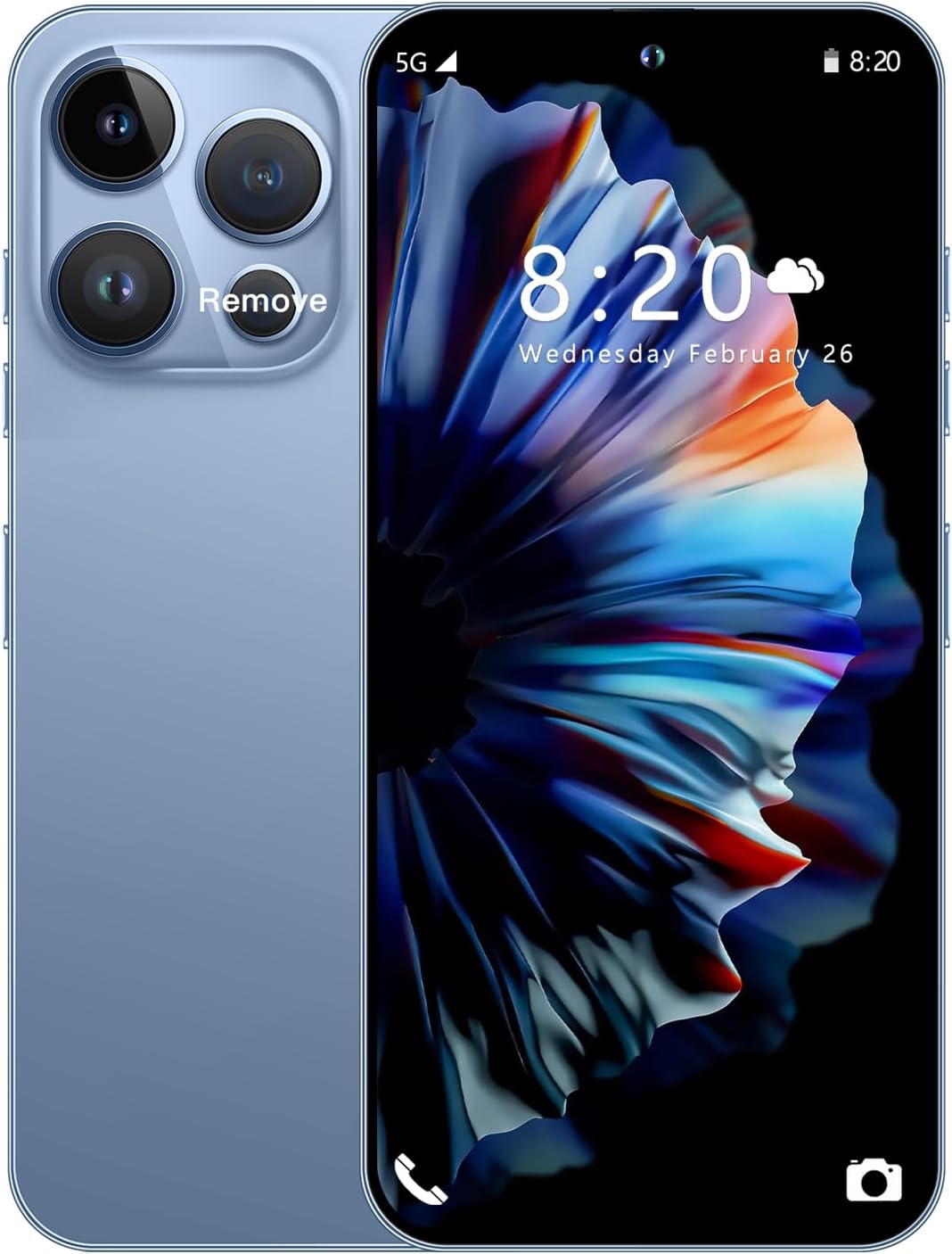 14 PM Unlocked Cell Phone,Smartphone Long Battery Life 6.82″ HD Screen Unlocked Phones, 16+512GB Android 13.0 with 128G Memory Card, Dual SIM/Fingerprint Lock/Face ID/GPS (Blue)