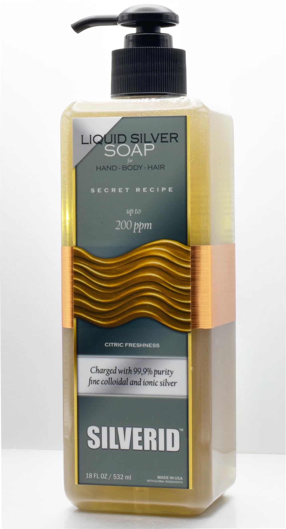 Natural Colloidal silver body wash hand soap Extra Strenght 200PPM Secret Recipe Liquid Silver Soap ionic nano silver