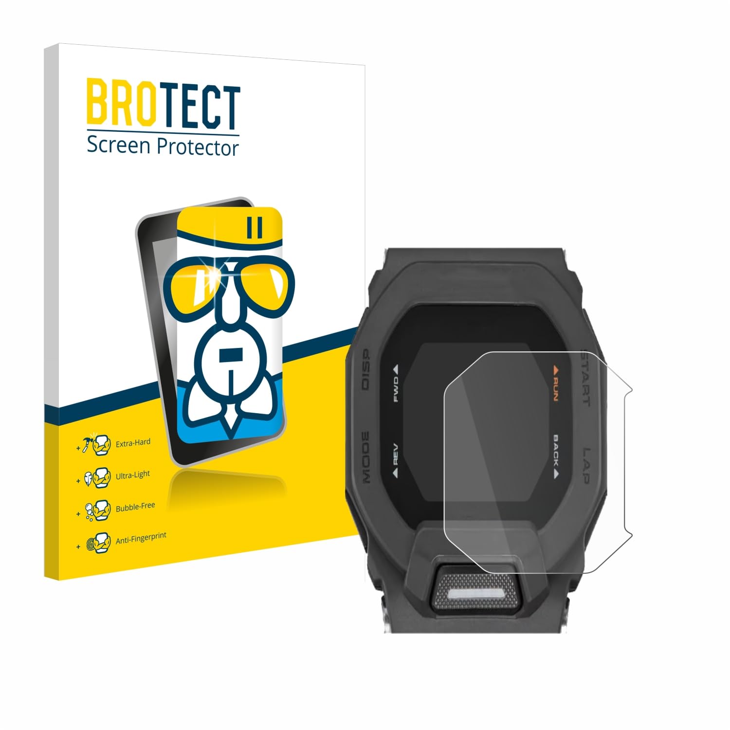 brotect Protection Écran Verre pour Casio G-Shock GBD-200 Film Protecteur Vitre 9H [Anti-Rayures, Transparent]