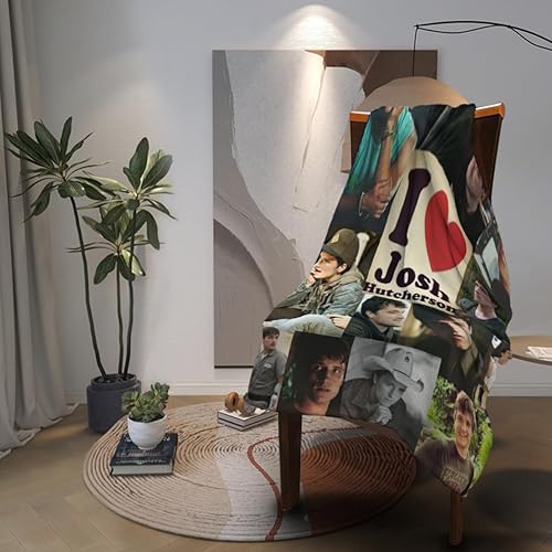 Miniatura 3 de Josh Hutcherson - Manta de collage de fotos, bonita, cálida y acogedora, manta de franela suave y cómoda con dibujos animados para sofá cama en