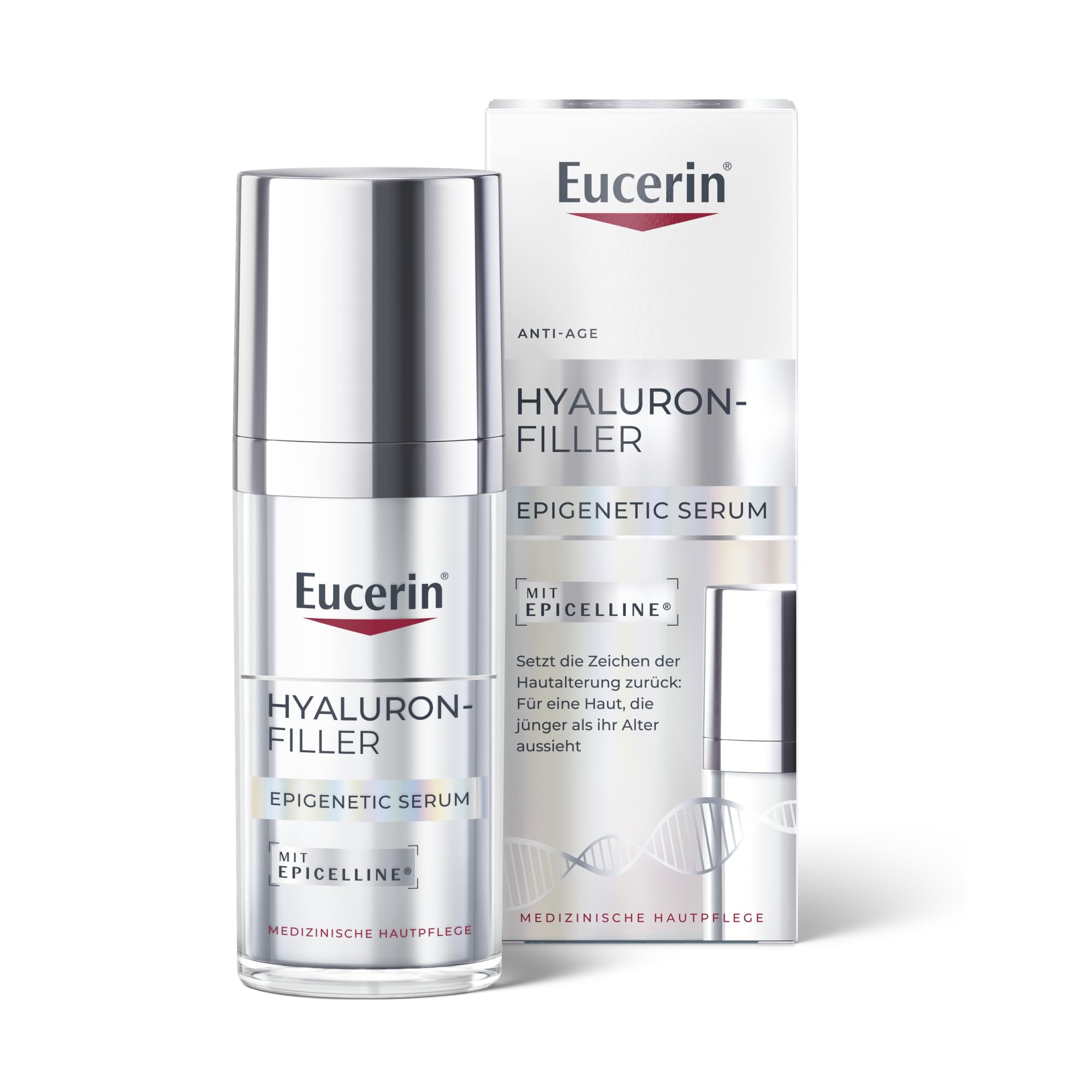 Eucerin Hyaluron-Filler Epigenetic Serum 30 ml, innovatives Gesichtsserum zur Korrektur sichtbarer Zeichen der Hautalterung, Anti-Falten Pflege mit Hyaluronsäure und Epicelline