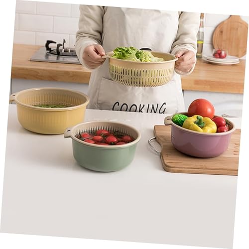 Miniatura 3 de BESTonZON Filtro de agua para fregadero de frutas, colador de malla, colador de malla, cuenco de drenaje, cesta de drenaje multifunción, cesta de