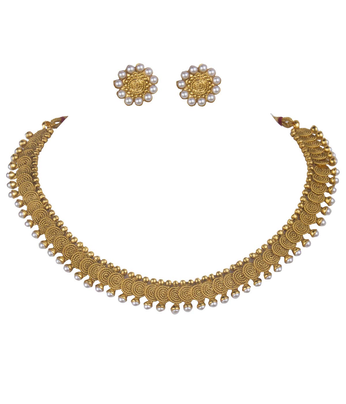 Piah Fashion Brass Necklace Set Jewellery for Women(Gold) Piah Fashion Brass Necklace Set Jewellery for Women(Gold)