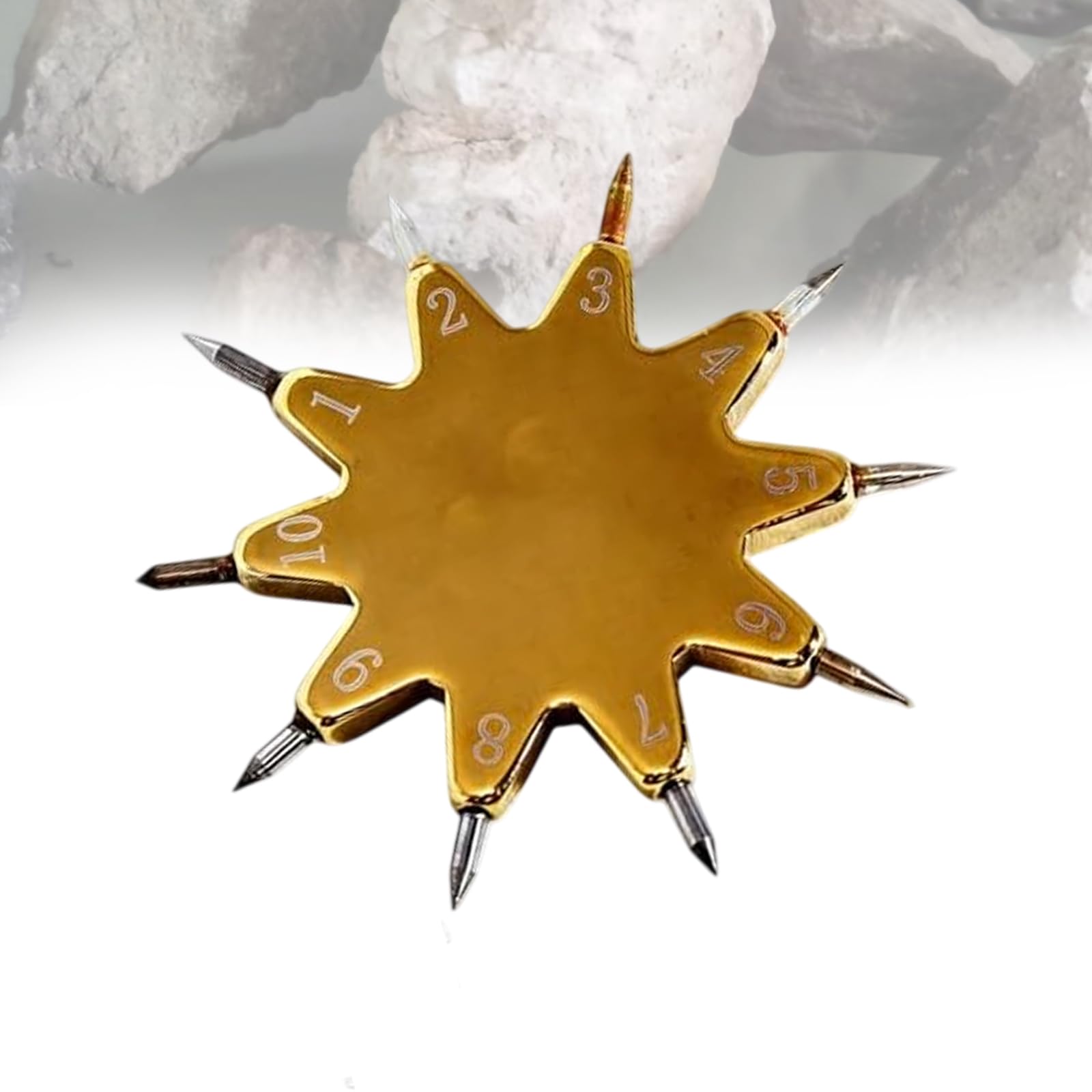 TsoLay Portable 1-10 Scratch Tester,Mohs Hardness Test Kits with Gold Ten-Pointed Star Design, Quick Testing and Easy To Operate for Geologists Rock Collectors Educators