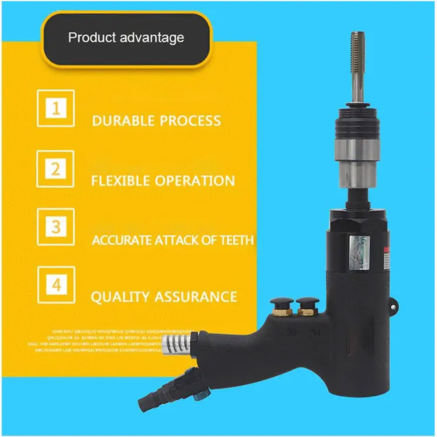 Maschiatrice pneumatica Portatile, Pinza per maschiatura Motore Pneumatico M3-M12 con Scatola di immagazzinaggio, maschiatrice Mini da 850 giri/min per Acciaio, Alluminio, Rame, Ferro, Legno