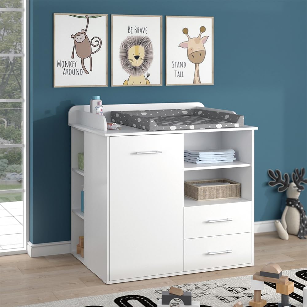 Vicco Przewijak dla dziecka "Lea", Biały, 113 x 100 cm | utilisable comme table à langer puis comme commode classique